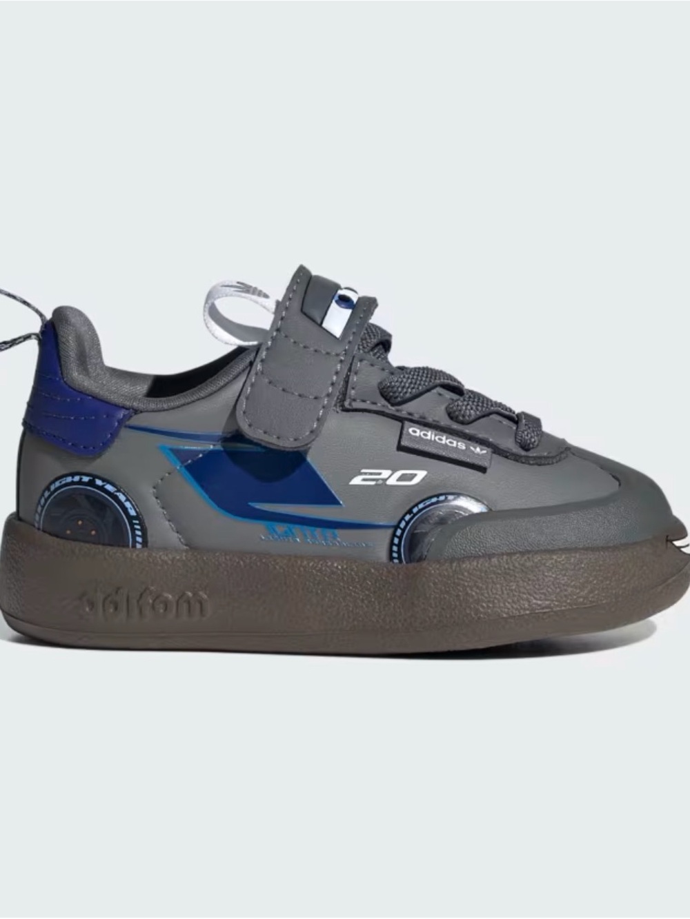 adidas Kids Gray and Blue Racing-Inspired Sneakers